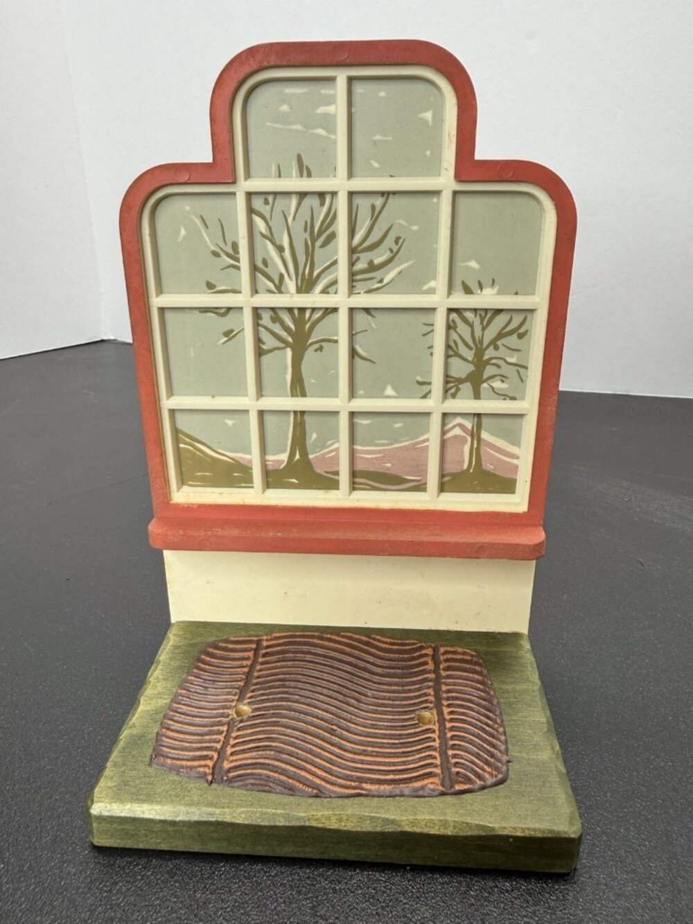 Vintage Anri ITALY Picture Window Hand Carved Wood Display Stand Base Club